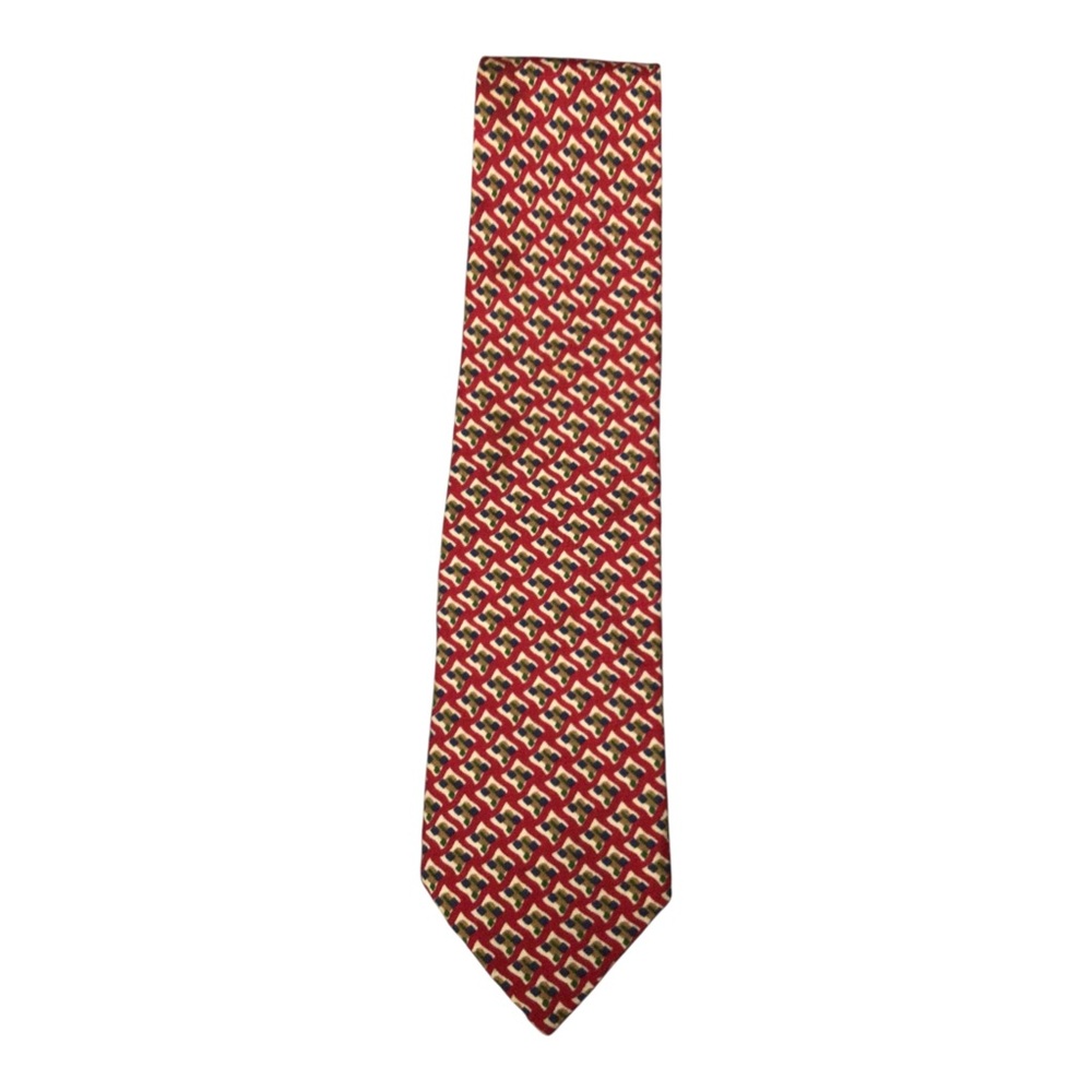 Ferrell Reed 100% Silk Red Patterned Men's Tie Classic Dress